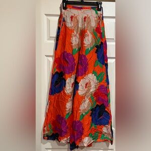 Careste Eloise Print Silk Palazzo Pants